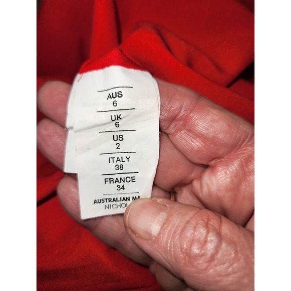 NICHOLAS Red Halter Neck Keyhole Maxi Dress Ladder Stitch Detail Formal Gown 4 - Picture 10 of 13